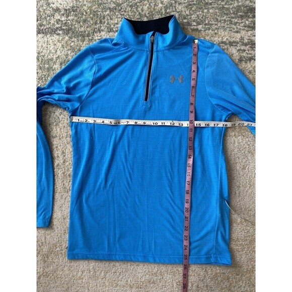 SET (2) Under Armour Run Men's Size S HEATGEAR 1/4 Zip Pullover Run Blue Red - Picture 9 of 12
